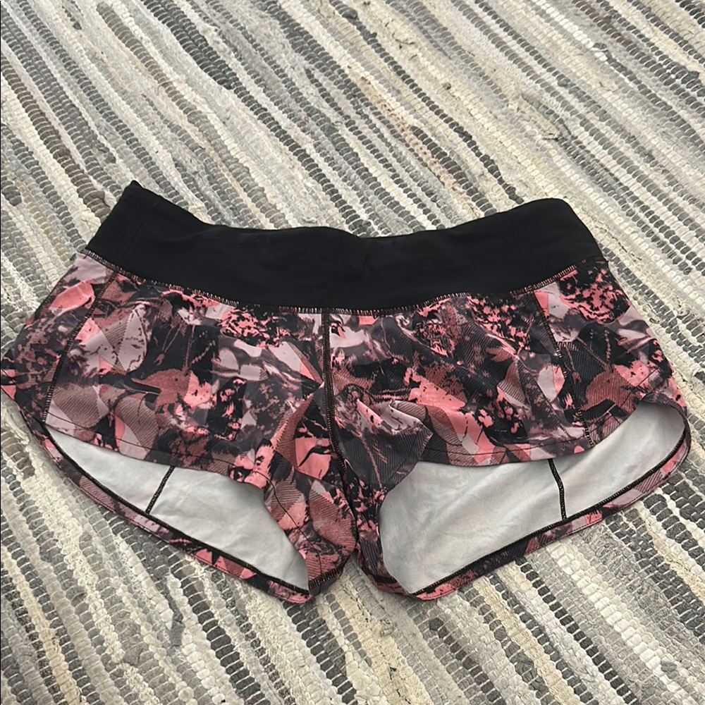 Lululemon Athletica Black and Pink Athletic Shorts